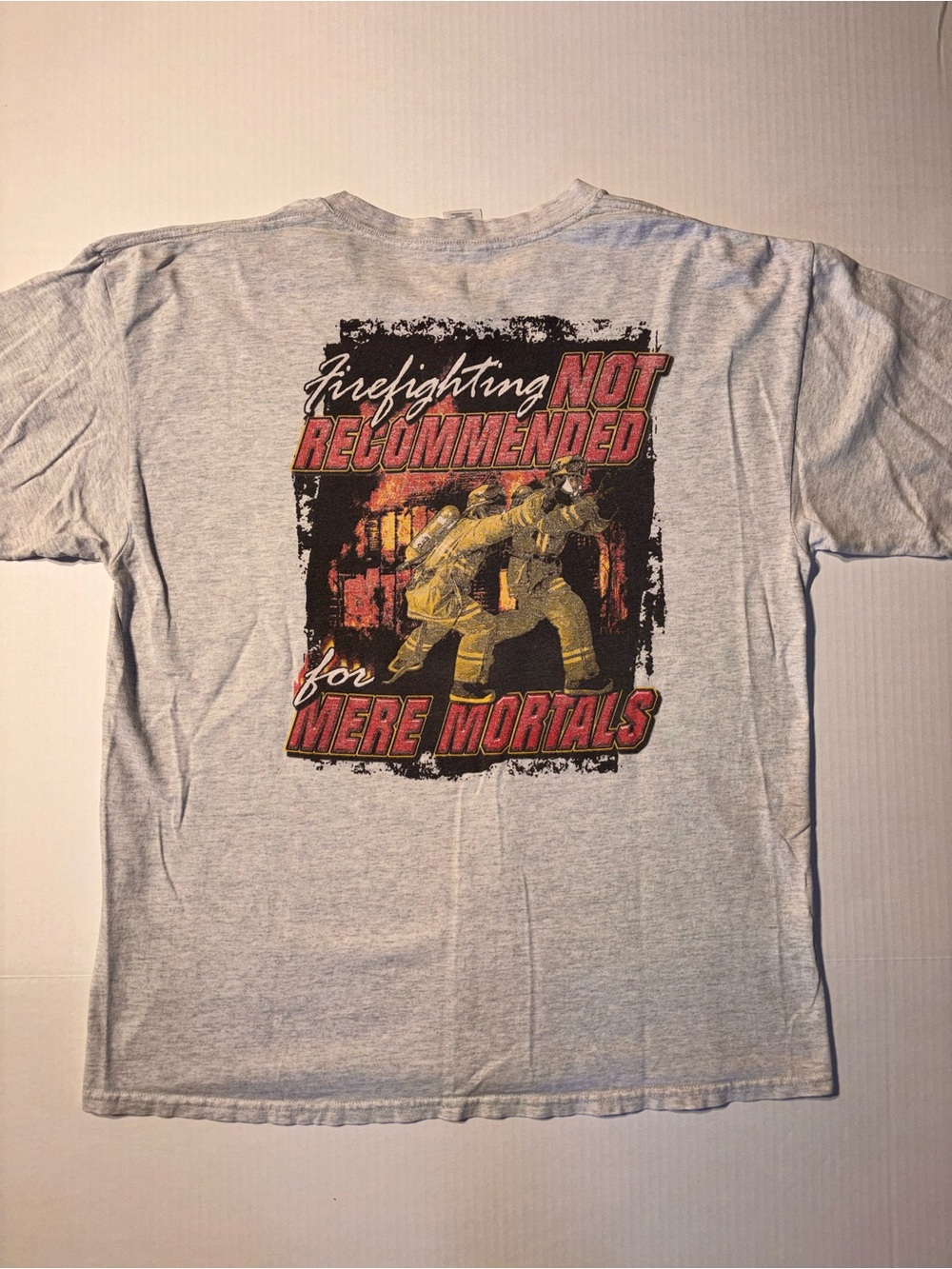Vtg Firefighting Not Recommend For Mortals Fireman Firefighter 90’s T-shirt XL